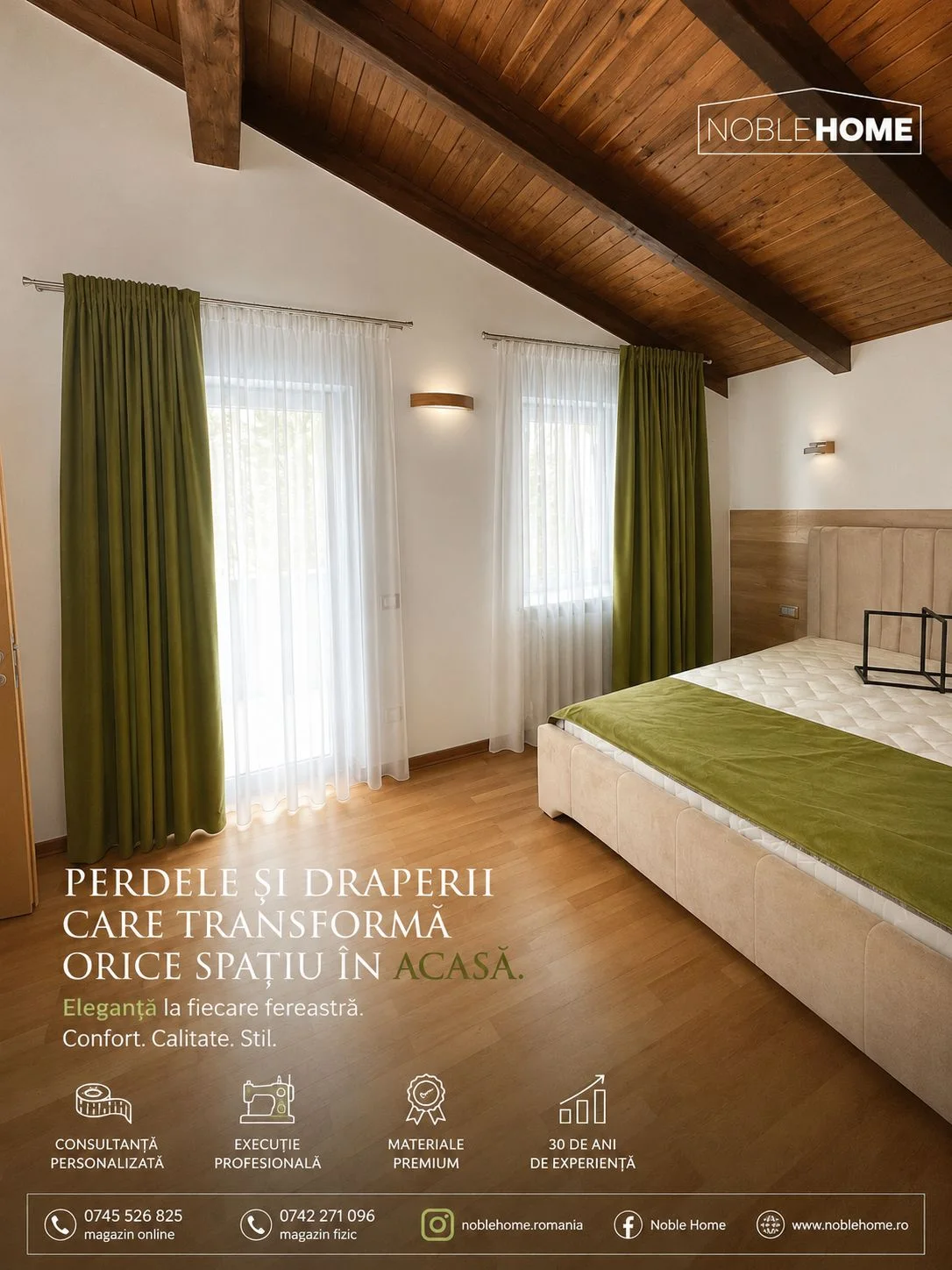 Perdele albe instalate într-o locuință